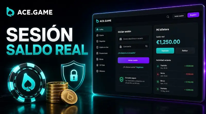 Cómo empezar una sesión con saldo real en Ace Game