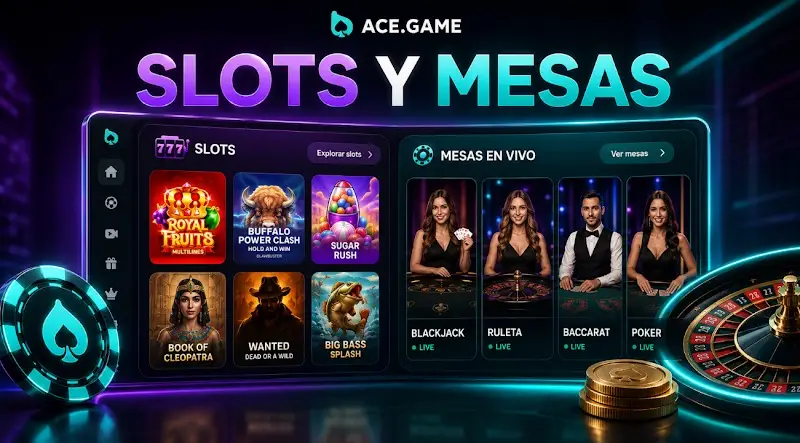 Casino Ace Game para elegir entre slots y mesas en vivo